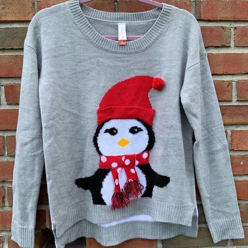 3D Penguin Stripe Sweater
